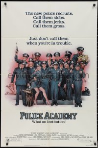 2t1131 POLICE ACADEMY 1sh 1984 Steve Guttenberg, Kim Cattrall, Drew Struzan police artwork!