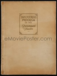 2t1592 PARAMOUNT THEATRE souvenir program book 1926 inaugural program with lots of images & info!