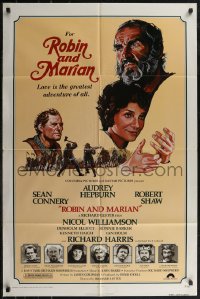 2t1143 ROBIN & MARIAN 1sh 1976 Sheriff Robert Shaw, Sean Connery & Audrey Hepburn by Drew Struzan!