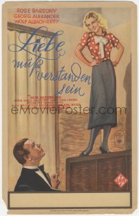 2t0607 LOVE MUST BE UNDERSTOOD German WC 1933 art of wacky Rosy Barsony standing on furniture, rare!