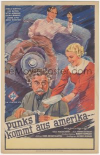 2t0609 PUNKS ARRIVES FROM AMERICA German WC 1935 cool art of Sybille Schmitz & Horbiger, ultra rare!