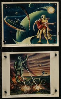 2t1759 MYSTERIANS 6 color 8x10 stills 1959 cool sci-fi alien & ships art by Lt. Colonel Robert Rigg!