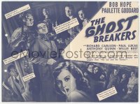 2t1497 GHOST BREAKERS herald 1940 Bob Hope, Paulette Goddard & wacky spooky ghost, ultra rare!