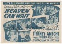 2t1498 HEAVEN CAN WAIT herald 1943 Gene Tierney & Don Ameche, directed by Ernst Lubitsch, rare!