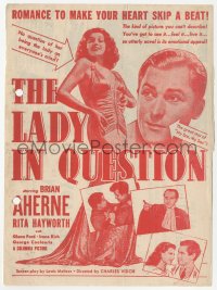 2t1504 LADY IN QUESTION herald 1940 sexiest Rita Hayworth, Brian Aherne, Glenn Ford, ultra rare!