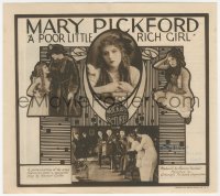 2t1519 POOR LITTLE RICH GIRL herald 1917 Mary Pickford as a sheltered 11 year-old girl, very rare!