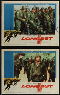 2t1389 LONGEST DAY 8 LCs 1962 Zanuck's World War II D-Day movie, cigar-chomping Robert Mitchum!