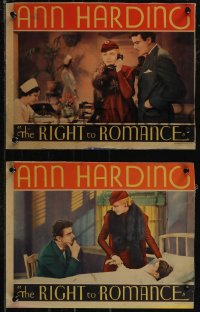 2t1435 RIGHT TO ROMANCE 3 LCs 1933 plastic surgeon Ann Harding & Young get married, ultra rare!