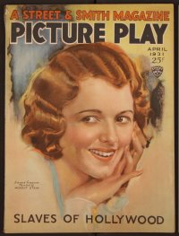 2t0943 PICTURE PLAY magazine April 1931 art portrait of pretty Janet Gaynor by Modest Stein!