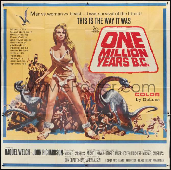 EMoviePoster Com T ONE MILLION YEARS B C Sh Art Of Sexy Cave Woman Raquel Welch By