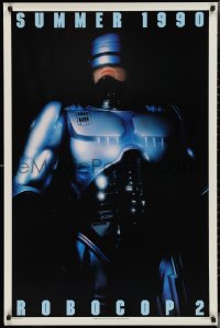 2w1094 ROBOCOP 2 teaser DS 1sh 1990 Summer style, policeman Peter Weller, sci-fi sequel!