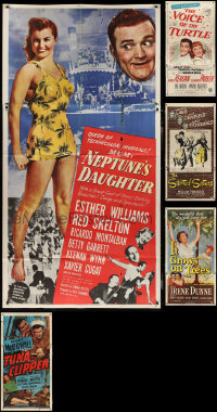 2x0437 LOT OF 8 FOLDED 1940S THREE-SHEETS 1940s great images from a variety of movies!