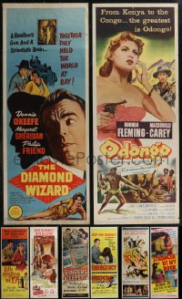 2x0887 LOT OF 11 MOSTLY FORMERLY FOLDED 1950S INSERTS 1950s great images from a variety of movies!