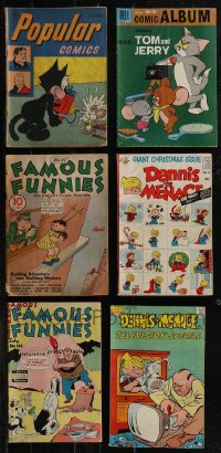 2x0311 LOT OF 6 COMIC STRIP RELATED COMIC BOOKS 1950s-1960s Tom & Jerry, Dennis the Menace & more!