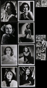 2x0729 LOT OF 26 HEDY LAMARR & JOAN CRAWFORD REPRO PHOTOS 1980s portraits of the leading ladies!