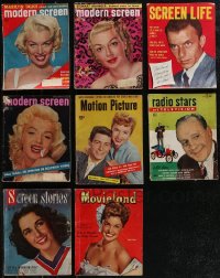 2x0383 LOT OF 8 MOVIE MAGAZINES 1950s including two with Marilyn Monroe covers!