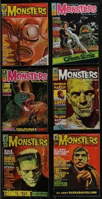 2x0391 LOT OF 6 FAMOUS MONSTERS #54-59 MAGAZINES 1969 great cover art + cool articles!