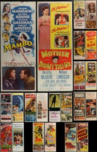 2x0866 LOT OF 24 FORMERLY FOLDED INSERTS 1950s-1970s great images from a variety of movies!