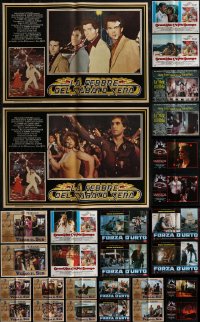 2x0839 LOT OF 36 FORMERLY FOLDED 19X27 ITALIAN PHOTOBUSTAS 1970s-1990s many great movie scenes!