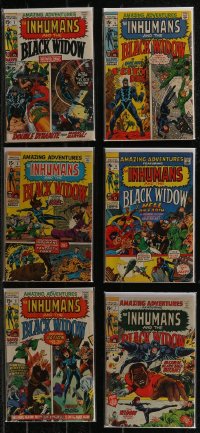 2x0317 LOT OF 6 AMAZING ADVENTURES THE INHUMANS & THE BLACK WIDOW COMIC BOOKS 1970s Marvel Comics!