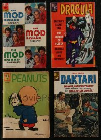 2x0351 LOT OF 4 1960s DELL COMIC BOOKS 1960s The Mod Squad, Dracula, Peanuts, Daktari!