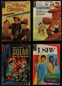 2x0341 LOT OF 4 GOLD KEY COMIC BOOKS 1960s Three Stooges, Flintstones, I Spy, Doctor Solar!