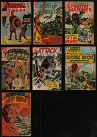 2x0315 LOT OF 6 CHARLTON & 1 CLASSICS ILLUSTRATED COMIC BOOKS 1960s Fightin' Marines & more!