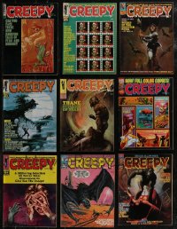 2x0379 LOT OF 9 CREEPY WARREN MAGAZINES 1960s the first magazine of illustrated horror!