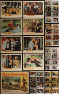 2x0131 LOT OF 81 LOBBY CARDS 1950s-1960s mostly complete sets from ten different movies!