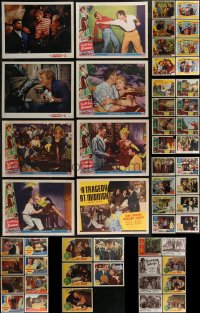 2x0135 LOT OF 77 LOBBY CARDS 1940s-1960s incomplete sets from a variety of movies!