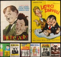 2x0804 LOT OF 8 FORMERLY FOLDED LAUREL & HARDY YUGOSLAVIAN POSTERS 1960s-1970s great images!