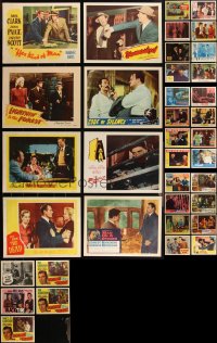 2x0141 LOT OF 61 CRIME DETECTIVE & NOIR LOBBY CARDS 1940s-1960s incomplete sets from several movies!