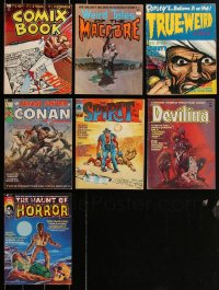 2x0386 LOT OF 7 COMIC MAGAZINES 1970s Weird Tales of the Macabre, True-Weird, Conan, Spirit & more!