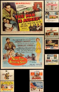 2x0796 LOT OF 11 MOSTLY UNFOLDED 1950S HALF-SHEETS 1950s great images from a variety of movies!