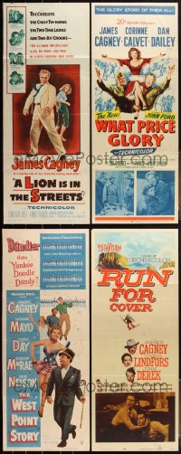 2x0892 LOT OF 4 FORMERLY FOLDED JAMES CAGNEY INSERTS 1950s great images from his movies!