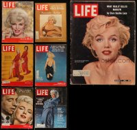 2x0384 LOT OF 7 LIFE MAGAZINES WITH MARILYN MONROE COVERS 1950s-1960s great images & articles!