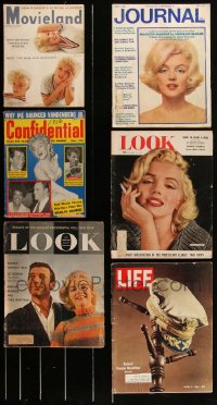 2x0389 LOT OF 6 MAGAZINES WITH MOSTLY MARILYN MONROE COVERS 1950s-1960s great images & articles!