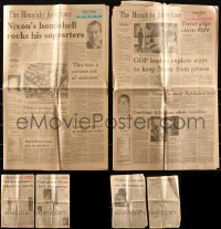 2x0512 LOT OF 6 NIXON RESIGNATION NEWSPAPERS 1974 facing impeachment after the Watergate scandal!