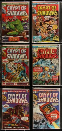 2x0310 LOT OF 6 CRYPT OF SHADOWS COMIC BOOKS 1970s The Graveyard Ghoul, Shadow of Shandu & more!