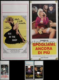 2x0919 LOT OF 11 FORMERLY FOLDED SEXPLOITATION ITALIAN LOCANDINAS 1970s-1980s sexy images w/nudity!