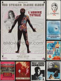 2x0750 LOT OF 11 FORMERLY FOLDED FRENCH 23x32 POSTERS 1960s-1970s a variety of cool movie images!