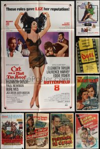 2x0112 LOT OF 11 FOLDED ONE-SHEETS 1940s-1960s great images from a variety of different movies!