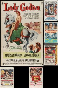 2x0122 LOT OF 7 FOLDED 1950s-1960s ONE-SHEETS 1950s-1960s great images from a variety of movies!