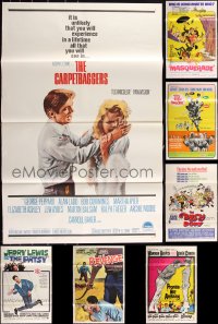 2x0993 LOT OF 7 FORMERLY TRI-FOLDED ONE-SHEETS 1960s a variety of cool movie images!