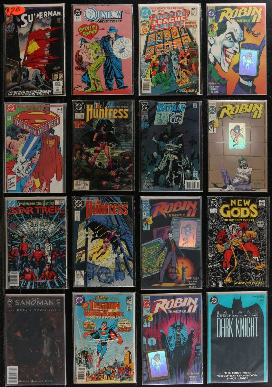 : 2x0200 LOT OF 25 DC COMIC BOOKS 1980s-1990s Superman,  Justice League, Huntress, Batman & more!
