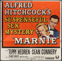 2y0369 MARNIE 6sh 1964 Sean Connery & Tippi Hedren in Alfred Hitchcock's suspenseful sex mystery!