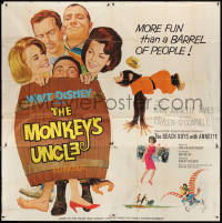 2y0371 MONKEY'S UNCLE 6sh 1965 Disney, art of Annette Funnicello & cast in barrell + ape, rare!