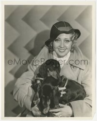 2y1847 JOAN BLONDELL 8x10 still 1933 great portrait holding her two Dachshund dogs in her arms!