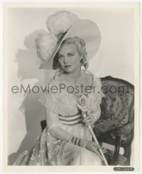 2y1865 MADELEINE CARROLL 8.25x10 still 1937 beautiful seated portrait wearing feathered hat!