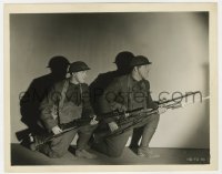 2y1884 PACK UP YOUR TROUBLES 8x10.25 still 1932 Stan Laurel & Oliver Hardy kneeling with bayonets!